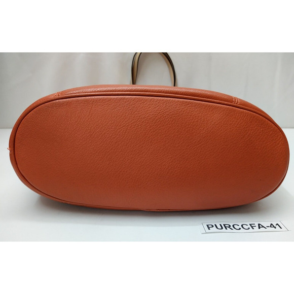 Michael Kors Jet Set Salmon Orange Pebbled Leather Double Handle Tote Bag - Picture 6 of 16